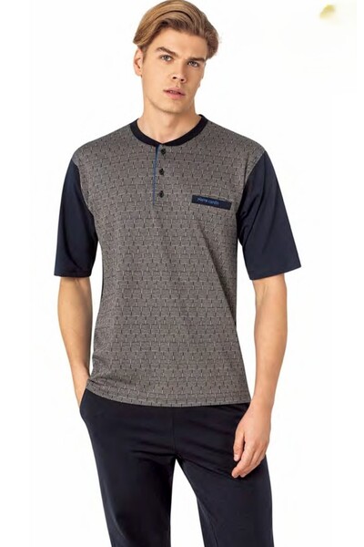 Pierre Cardin Мъжки жакардов комплект пижама от 3 части L1.PC.004.12.25