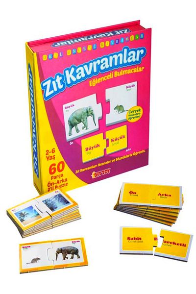 a v d a Diytoy Opposite Concepts - Fun Puzzles 2-6 Years Old 60 Pieces Educational Cards