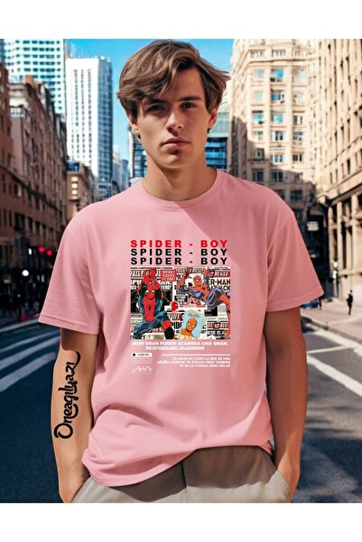 H&GHAMLEGİYİM Tricou oversize pentru bărbați cu imprimeu Spider Boy