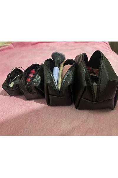 Mawrond 4 Different Sizes, Quality Faux Leather, Makeup, Jewelry, Organization Bag, Multi-Purpose 4Pcs Mini Bag