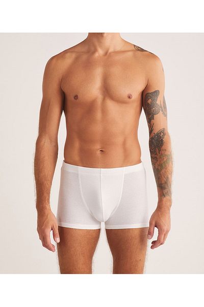 Kom Ανδρικό Modal Lycra Jacquard με σχέδιο Λευκό 3L Boxer