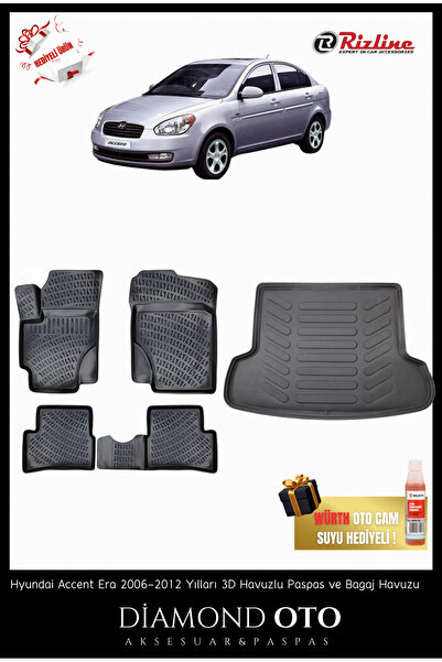 Rizline Hyundai Accent Era 3d Havuzlu Paspas ve Bagaj Havuzu 2006-2007-2008-2...