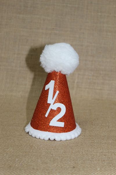 asöy 6 Months Half-Age White Pom-Pom Orange Glitter Bright Hat