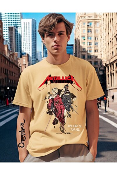 H&GHAMLEGİYİM Tricou oversize pentru bărbați cu imprimeu Metallica