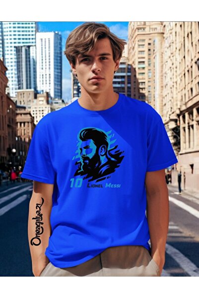 oneagılyazı Мъжка тениска с голям размер с принт на Меси