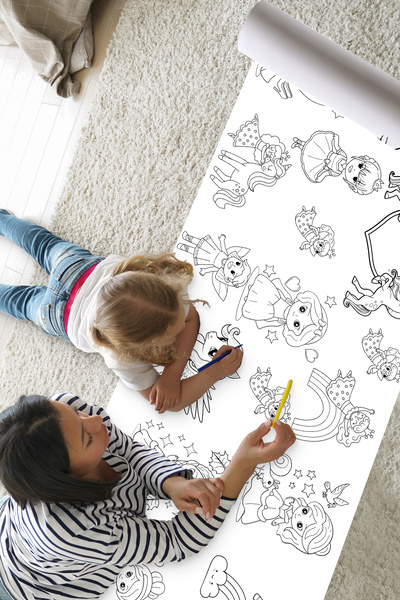 Natureplaydesign 2 Metre Dev Prenses Temalı Boyama Kağıdı