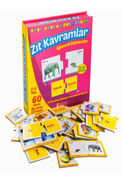 a v d a Diytoy Opposite Concepts - Fun Puzzles 2-6 Years Old 60 Pieces Educational Cards