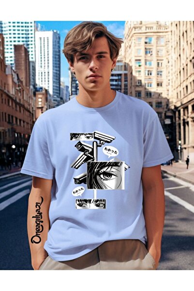 oneagılyazı Glass Printed Men's Oversize T-Shirt