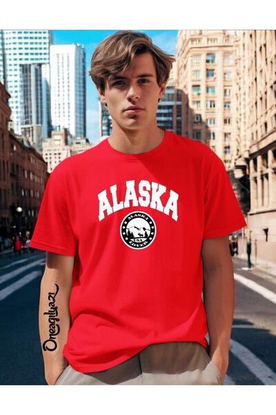 oneagılyazı Чоловіча футболка Oversize з принтом Аляска