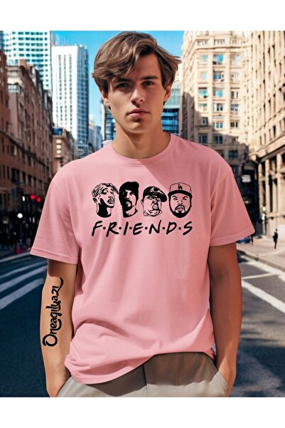 H&GHAMLEGİYİM Ανδρικό μπλουζάκι με στάμπα Friends σε μεγάλο μέγεθος