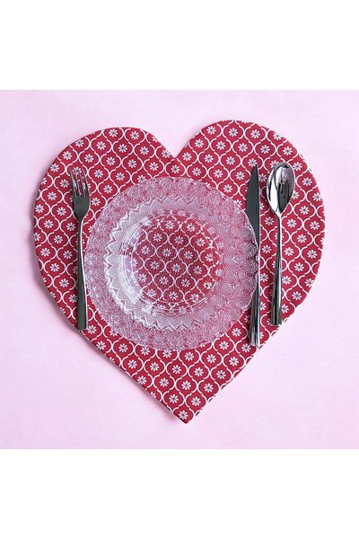 urzsmell Love Love Heart Patterned Double Layer Combed Duck Fabric Runner - 40*40 (1 Piece)