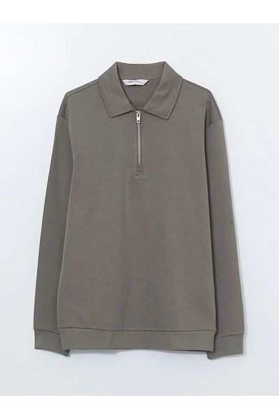 LC Waikiki Ανδρικό φούτερ LCW Vision Green Polo με μακρυμάνικο λαιμό
