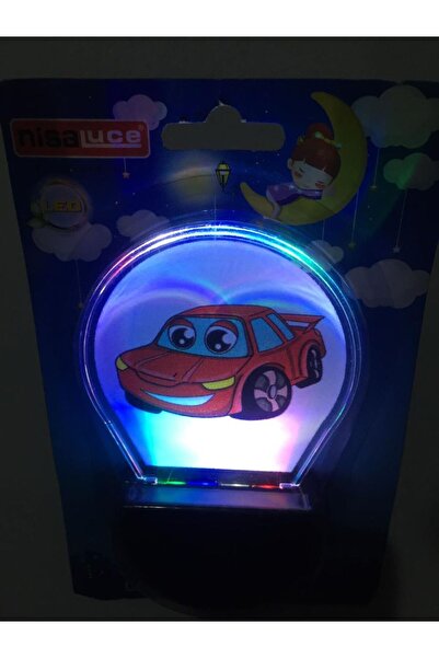 NisaLuce Çocuk Ledli Gece Lambası /Şimşek McQueen & Kırmızı-Siyah