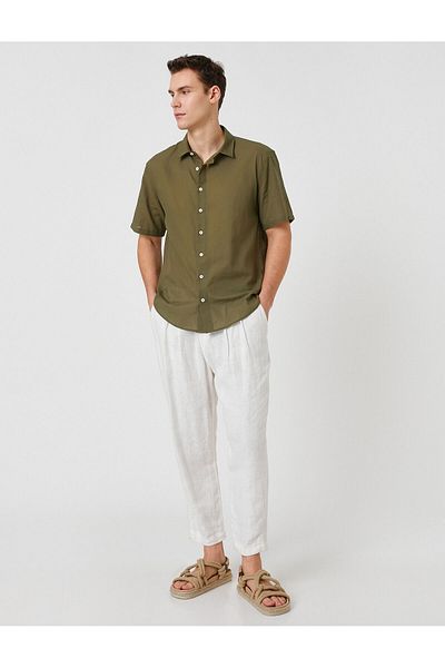 Koton Basic Shirt Classic Cuff Collar Short Sleeve Cotton
