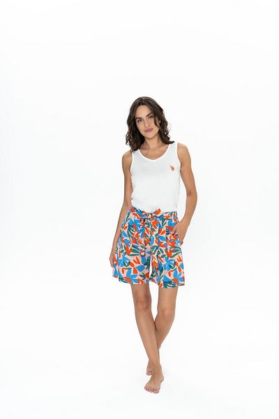 U.S. Polo Assn. Women, Licensed, Uspa, Viscose, (Ecru), Sleeveless, Shorts Set