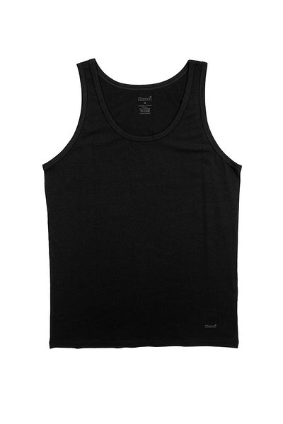 Kom Men's Black Modal Cotton Lycra Classic 2-Piece Undershirt Kq.Osct.1K.M1.K6