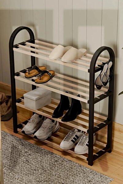 Fırsat Sende Ahşap 4 Katlı Masif Ayakkabılık I Kapı Önü ve Hol Ayakkabılık 4 ...