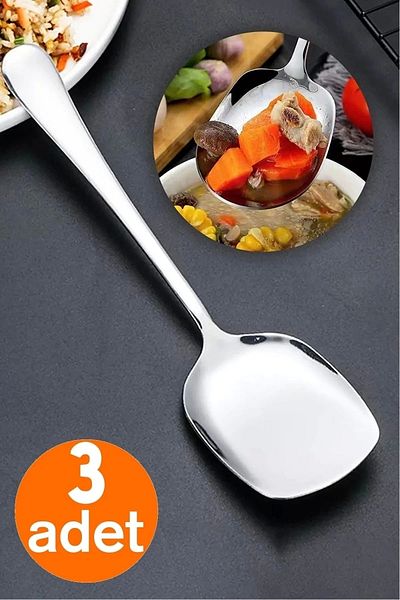 Rosemor Serving Spoon Set 3 Pieces Stainless Steel Luxury Salad Pastry Pastry Oven Chicken Potato Serving Spoon Lux