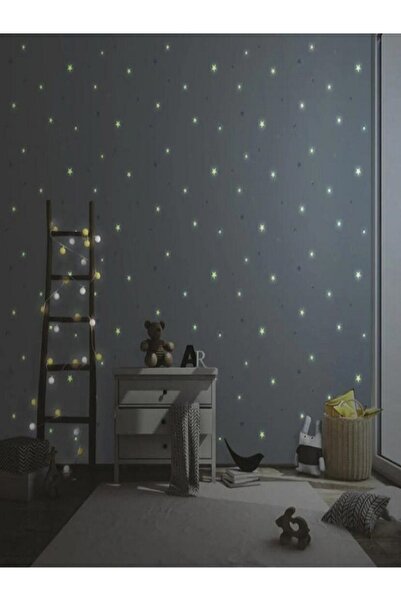 AdaKids Adawall Adakids 8913-2 Fosforlu Yıldız Duvar Kağıdı 10,60 M²
