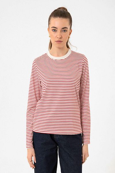 Antioch Red Women's Striped Seasonal Sweater