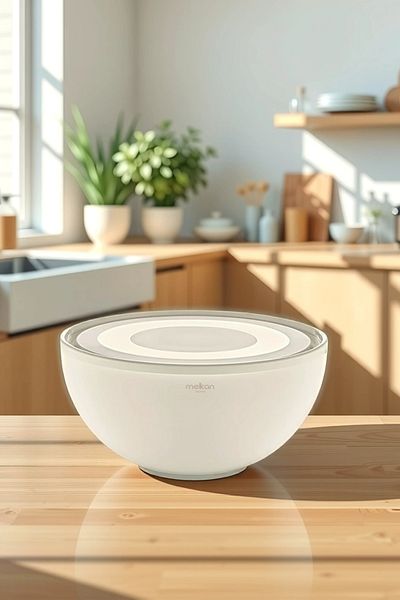 Melkan Home 8.5 Liter Cream Colored Large Storage Container with Soft Lid - Round Lid