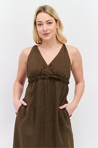 Scotch & Soda Women Plain Maxi Dress, Brown