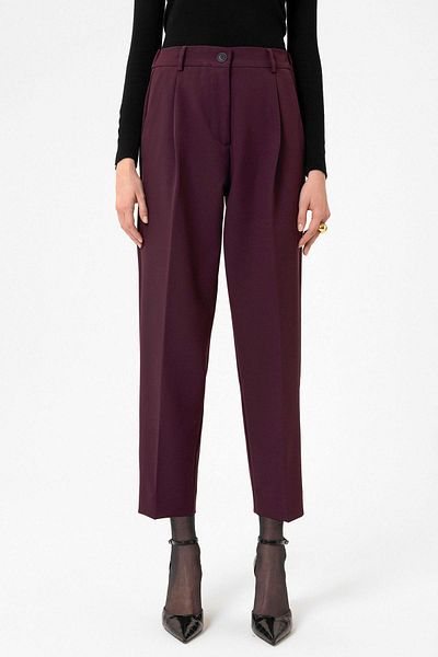 Antioch Burgundy Women's High Waist Straight Fit Short Pants