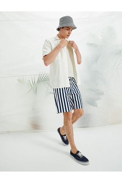 Koton Striped 5 Pocket Shorts
