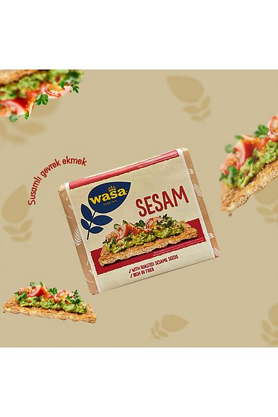 Wasa Crispy Bread with Sesame Crispbread Sesam 200 g (4 Pcs.)