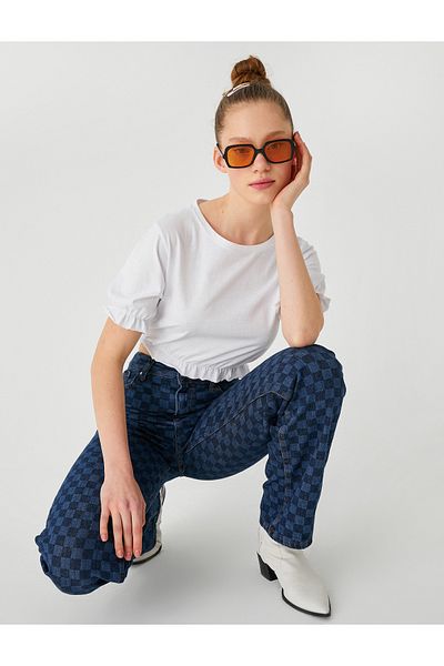 Koton Ruffle Crop T-Shirt