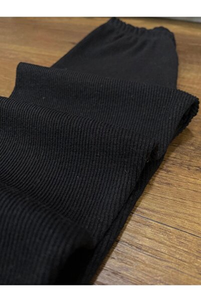 Berat moda Μαύρο Stretchy Corded Fabric - Κοριτσίστικο καλσόν