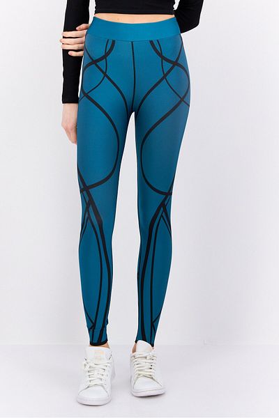 Cor Designed By Ultracor Women Sportswear Graphic Training Leggings, Turquoise