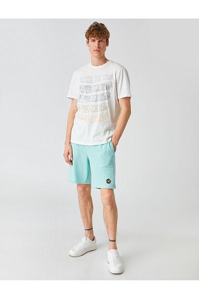 Koton Slim Fit Lion κεντημένο σορτς