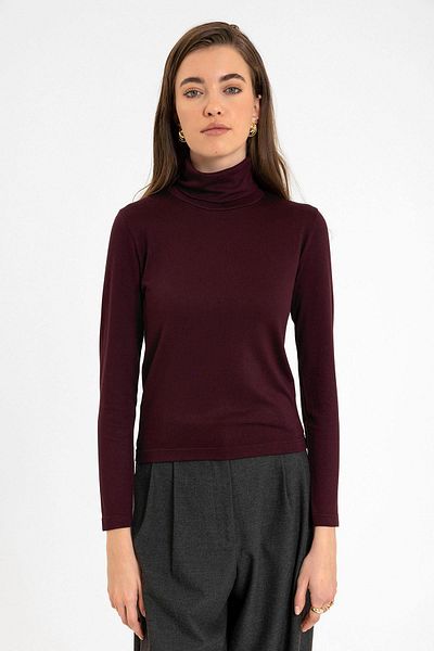 Antioch Burgundy Women's High Top Knitwear Sweater