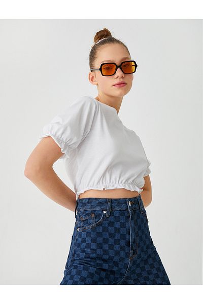 Koton Ruffle Crop T-Shirt