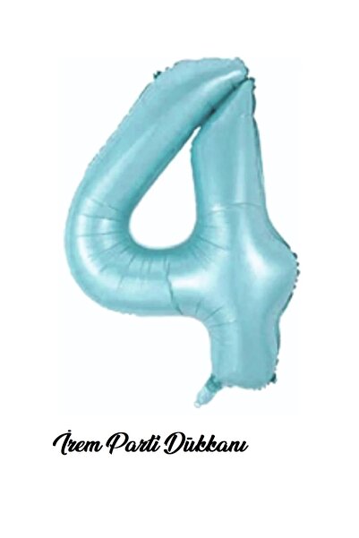 İrem Parti Dükkanı بالون أرقام أزرق 4 سنوات 76 سم 34 بوصة