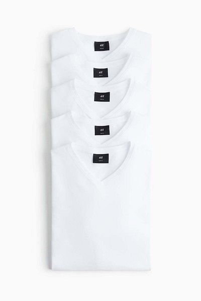 H&M 5-pack Slim Fit V-neck T-shirt