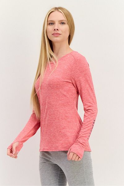 SKECHERS Women Sportswear Fit Long Sleeve Training T-shirt, Heather Pink
