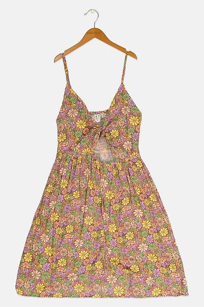 Roxy Women Floral Print Mini Dress, Purple Combo