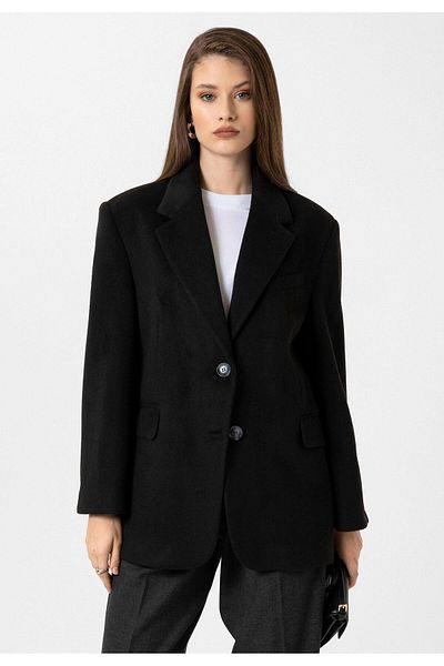 Antioch Black Women's Wool Blended Blazer Jacket