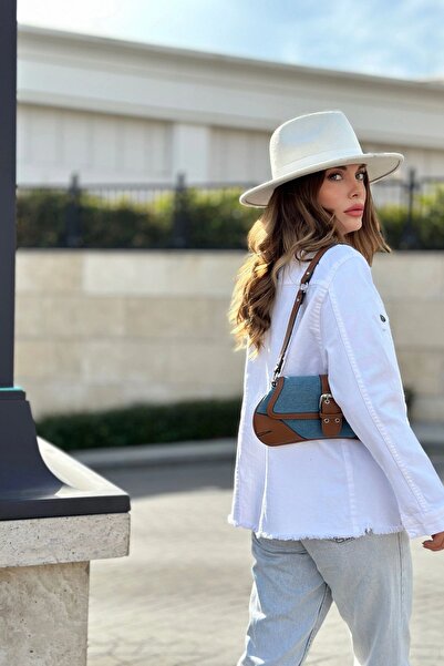 Juuuj Women's White Double Pocket, Skirt Tassel, High Quality Jeans Fabric, Comfortable Fit, Denim Jacket