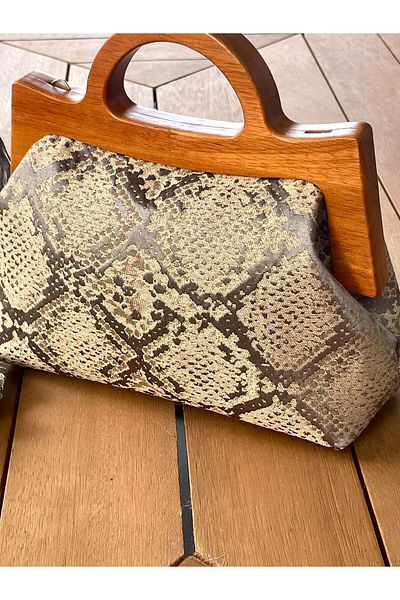 JOPHIEL Raphael - Wood Scholarship Cloth Bag, Women Clutch, Hand Portfolio