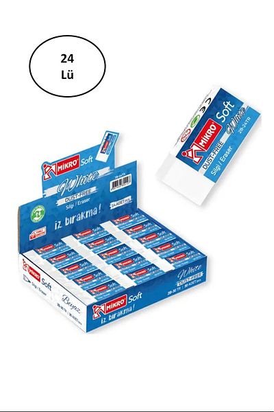 Mikro Soft Eraser White - Set of 24 2b24tr