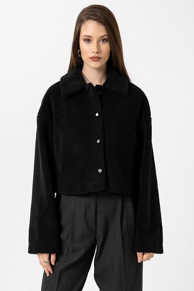 Antioch Black Women's Soft Textured Coat