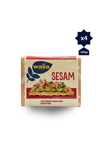 Wasa Crispy Bread with Sesame Crispbread Sesam 200 g (4 Pcs.)