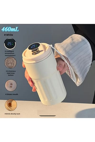 Generica Coffee Thermos with Temperature Display,Smart Hot and Cold Storage Bottle,Thermos Coffee Thermos