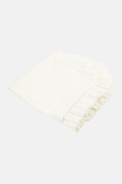 Muy Mucho Plain Cushion Ruffles Cover, White