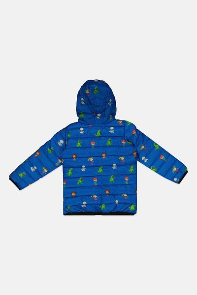 NİCKELODEON Toddlers Boy All Over Print Puffer Jackets, Royal Blue Combo