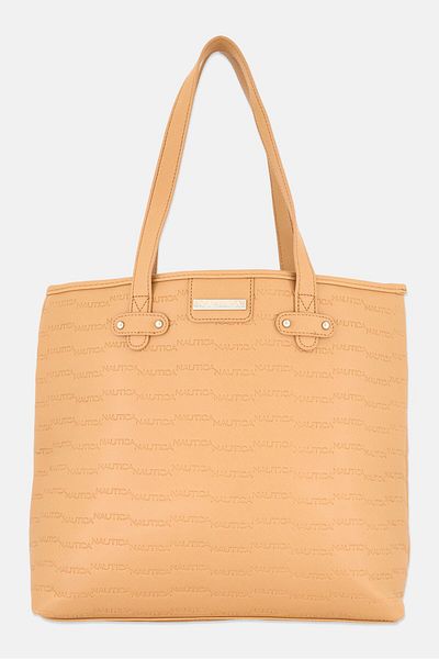 Nautica Women Brand Logo Tote Bag 34 H x 43 L x 15 W cm, Tan