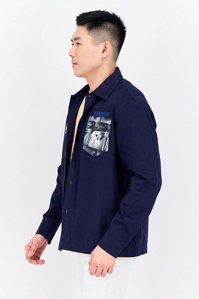 Champion Men Custom Fit Long Sleeve Outdoor Shirt, Navy